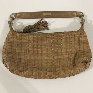 Elliott Lucca Woven Leather Shoulder Bag in Tan